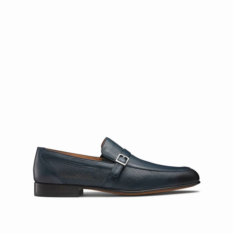 Russell & Bromley Charisma Buckle Detail Loafers Men's Blue [WIH8660FJ]